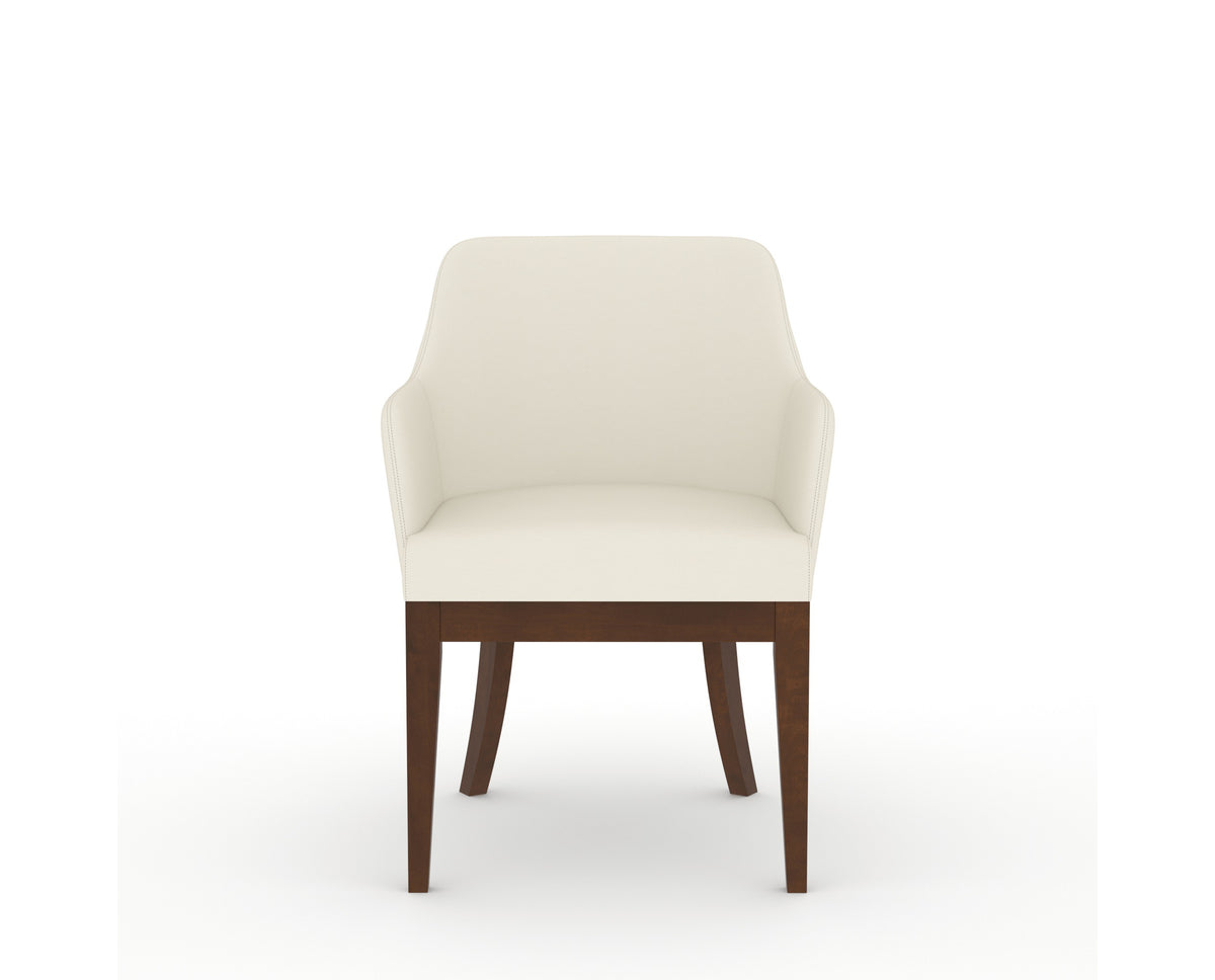 Canadel Modern Sophia Dining Chair in Cognac Washed, YJ Faux Leather, front view