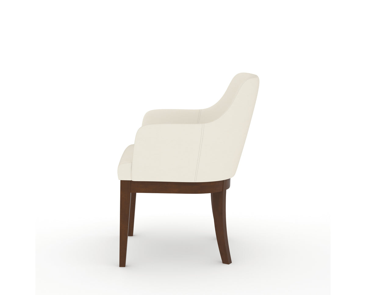Canadel Modern Sophia Dining Chair in Cognac Washed, YJ Faux Leather, side view