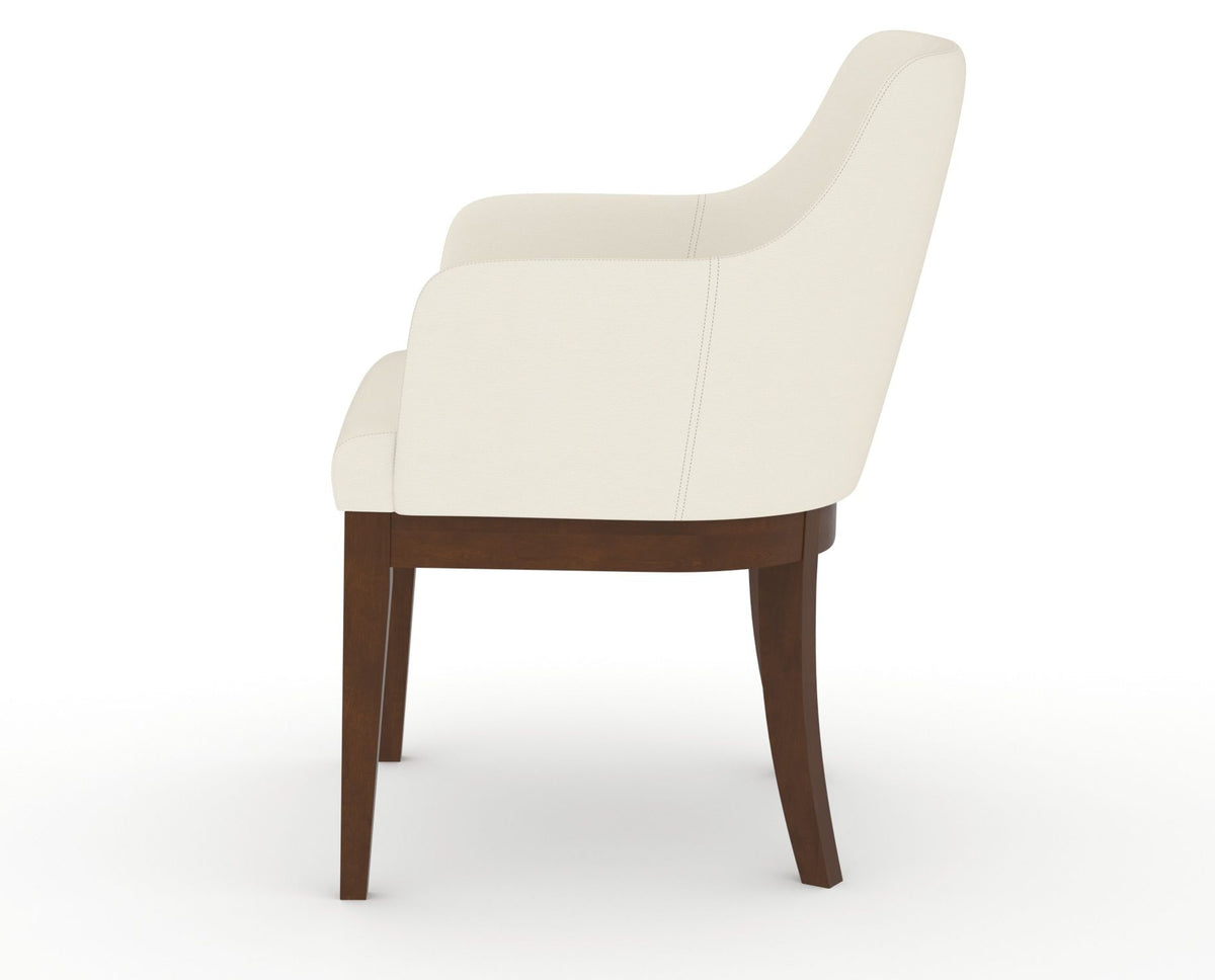 Canadel Modern Sophia Dining Chair in Cognac Washed, YJ Faux Leather, side view