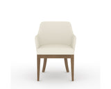 Canadel Modern Sophia Dining Chair in Pecan Washed, YJ Faux Leather, front view