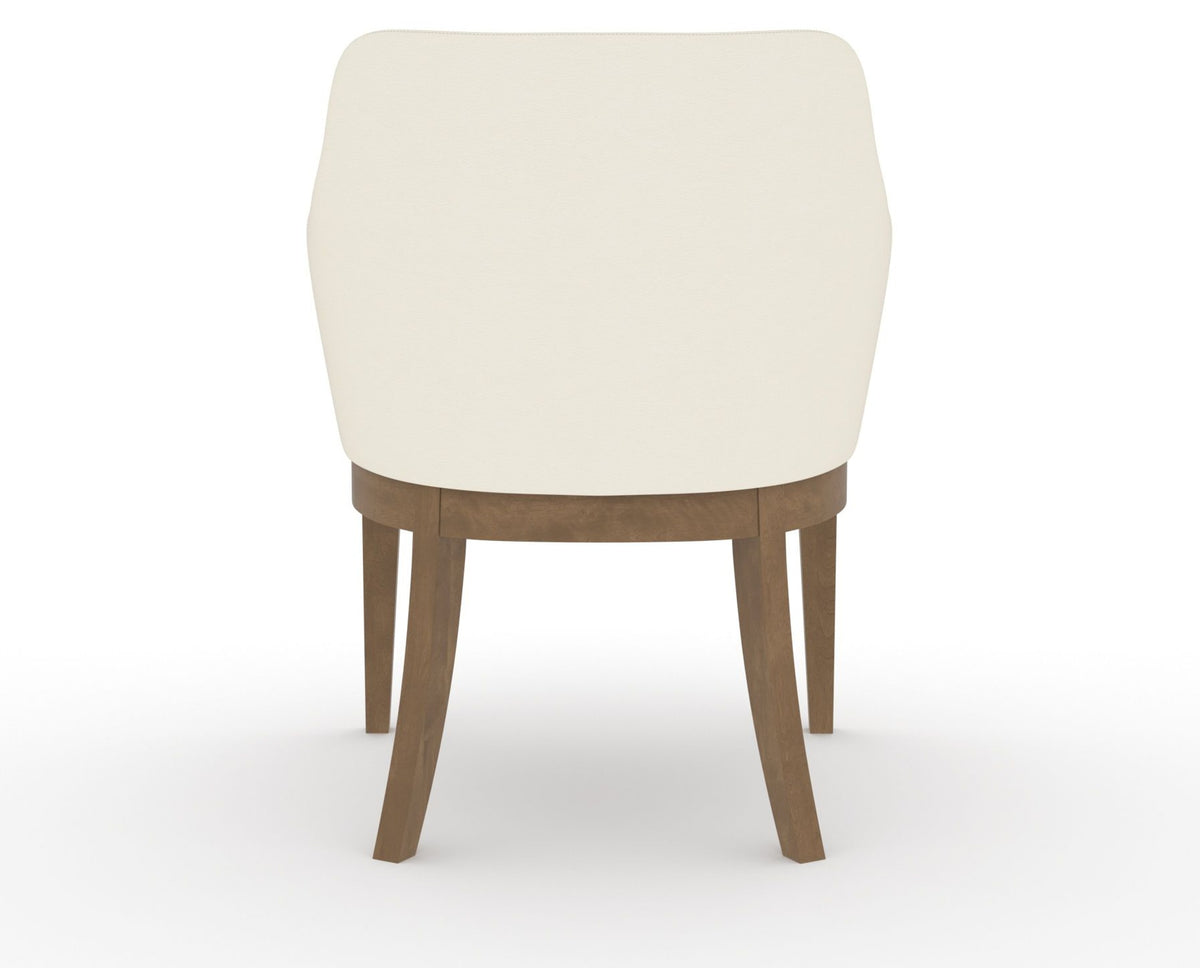 Canadel Modern Sophia Dining Chair in Pecan Washed, YJ Faux Leather, back view