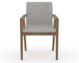 Canadel Downtown Tova Dining Chair in Pecan Washed, 7C Fabric, front view