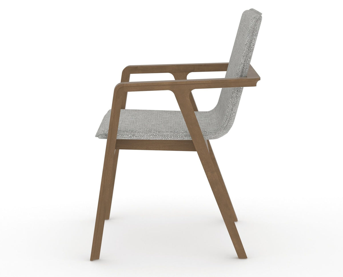 Canadel Downtown Tova Dining Chair in Pecan Washed, 7C Fabric, side view