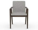 Canadel Downtown Tova Dining Chair in Hazelnut Washed, 7C Fabric, front view