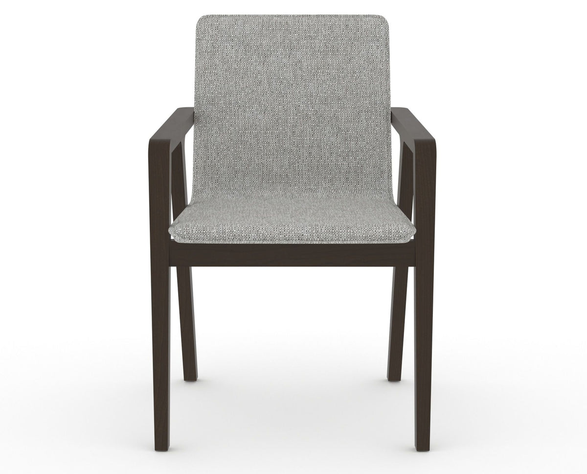 Canadel Downtown Tova Dining Chair in Davy's Grey, 7C Fabric, front view