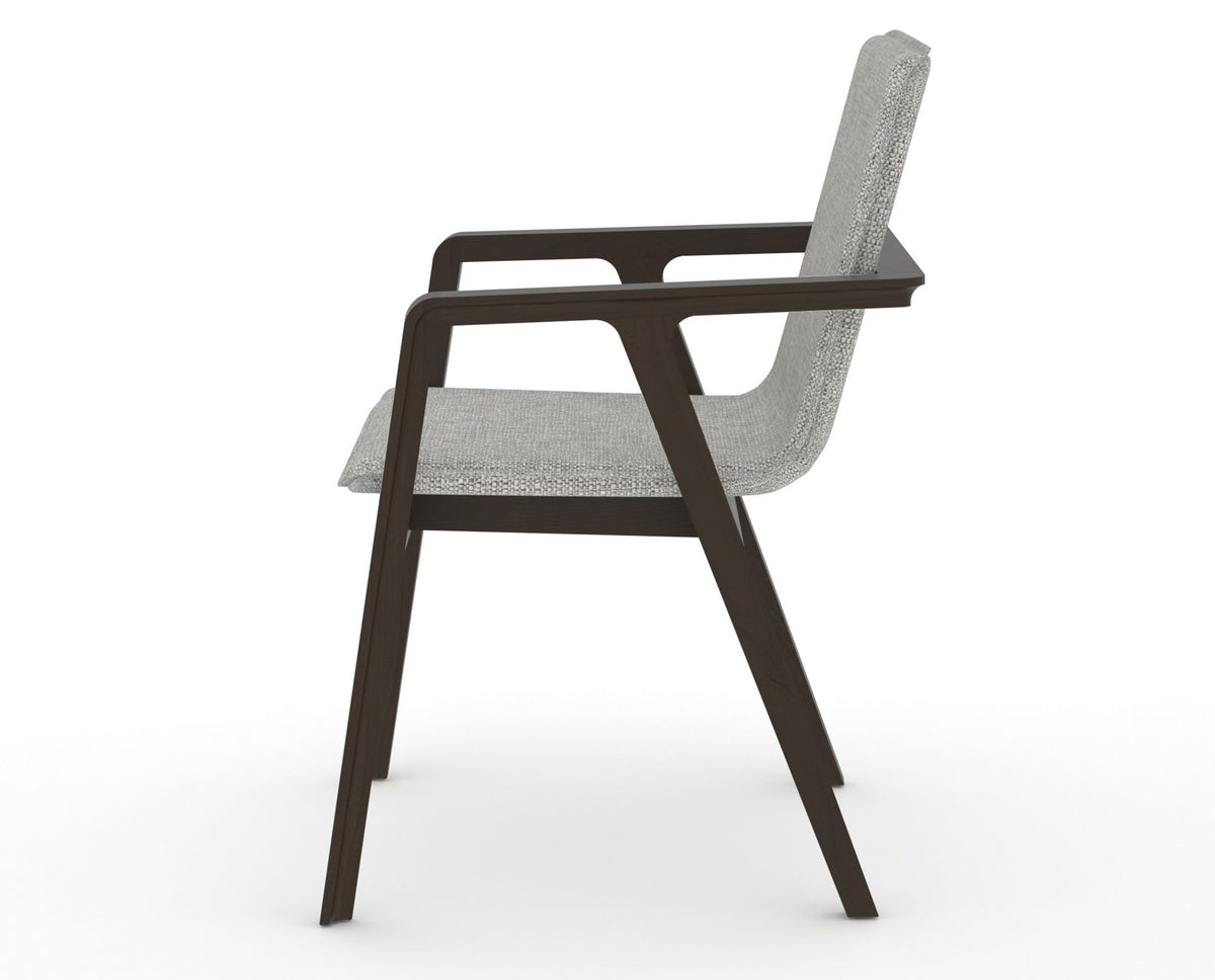 Canadel Downtown Tova Dining Chair in Davy's Grey, 7C Fabric, side view