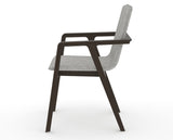 Canadel Downtown Tova Dining Chair in Davy's Grey, 7C Fabric, side view