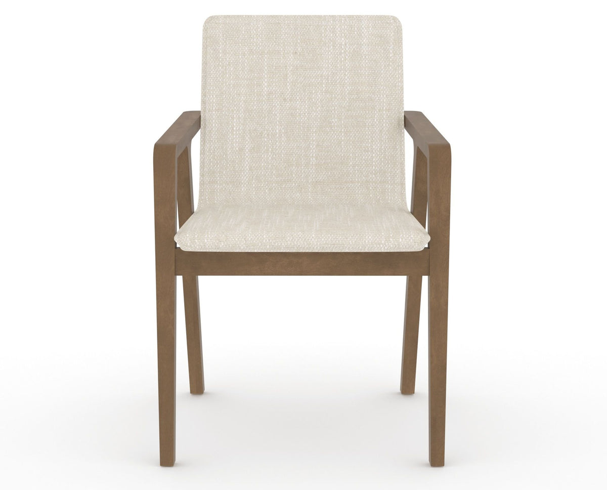 Canadel Downtown Tova Dining Chair in Pecan Washed, FT InsideOut®, front view