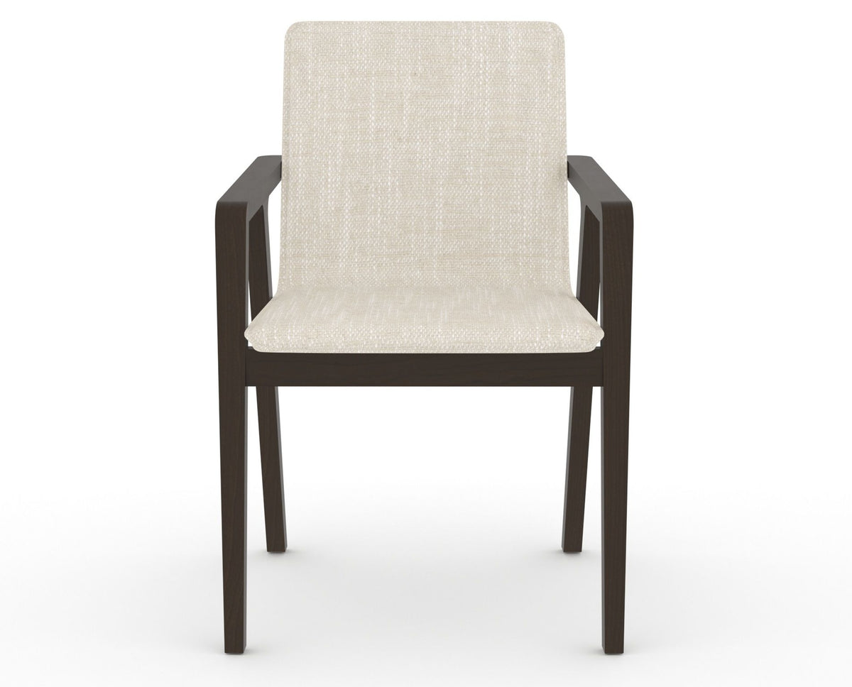 Canadel Downtown Tova Dining Chair in Davy's Grey, FT InsideOut®, front view