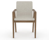 Canadel Downtown Tova Dining Chair in Pecan Washed, TB Fabric, front view