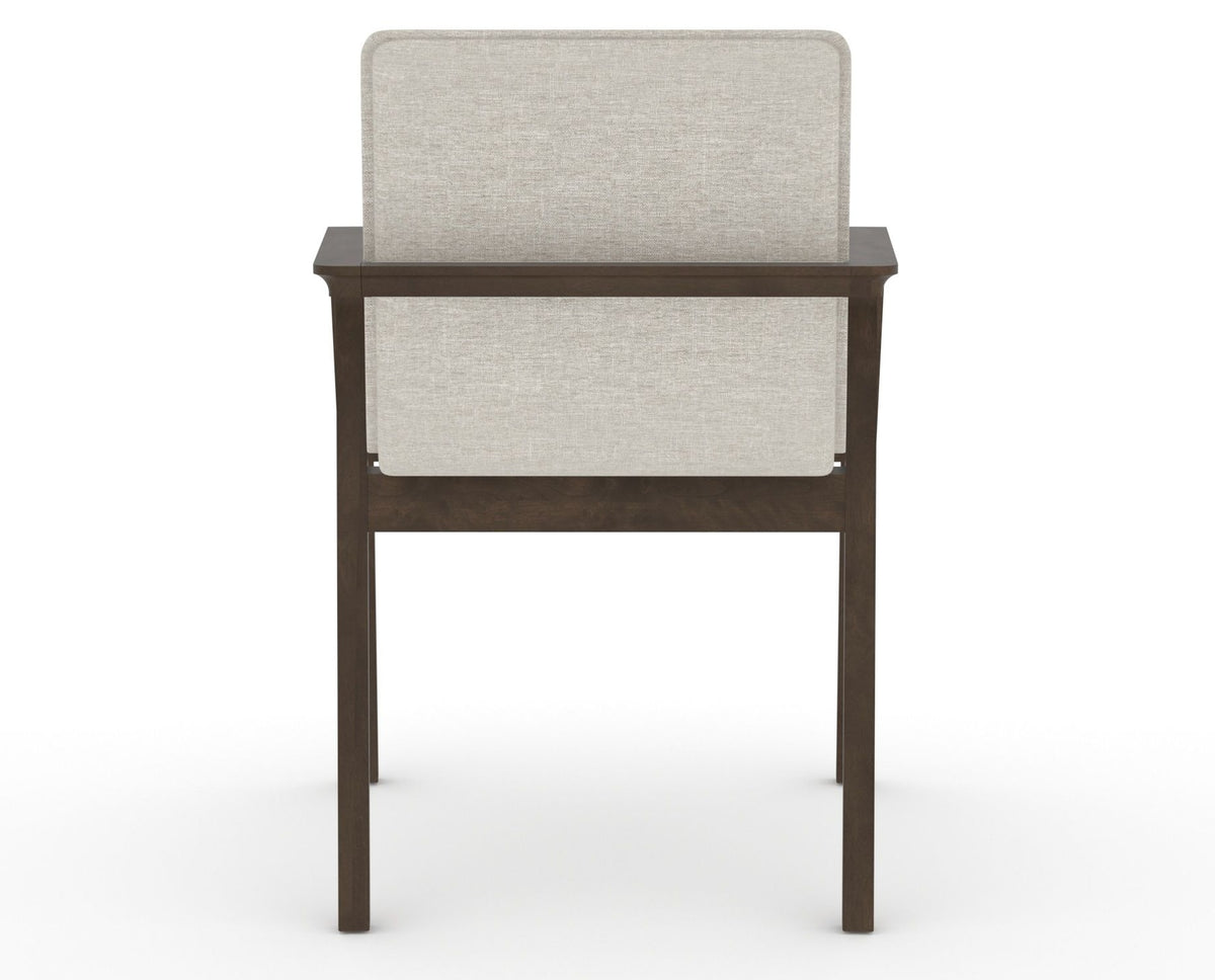 Canadel Downtown Tova Dining Chair in Hazelnut Washed, TB Fabric, back view