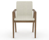 Canadel Downtown Tova Dining Chair in Pecan Washed, TW Fabric, front view
