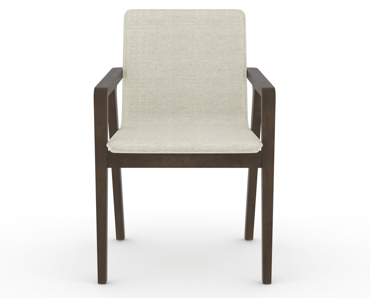 Canadel Downtown Tova Dining Chair in Hazelnut Washed, TW Fabric, front view