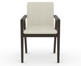 Canadel Downtown Tova Dining Chair in Davy's Grey, TW Fabric, front view