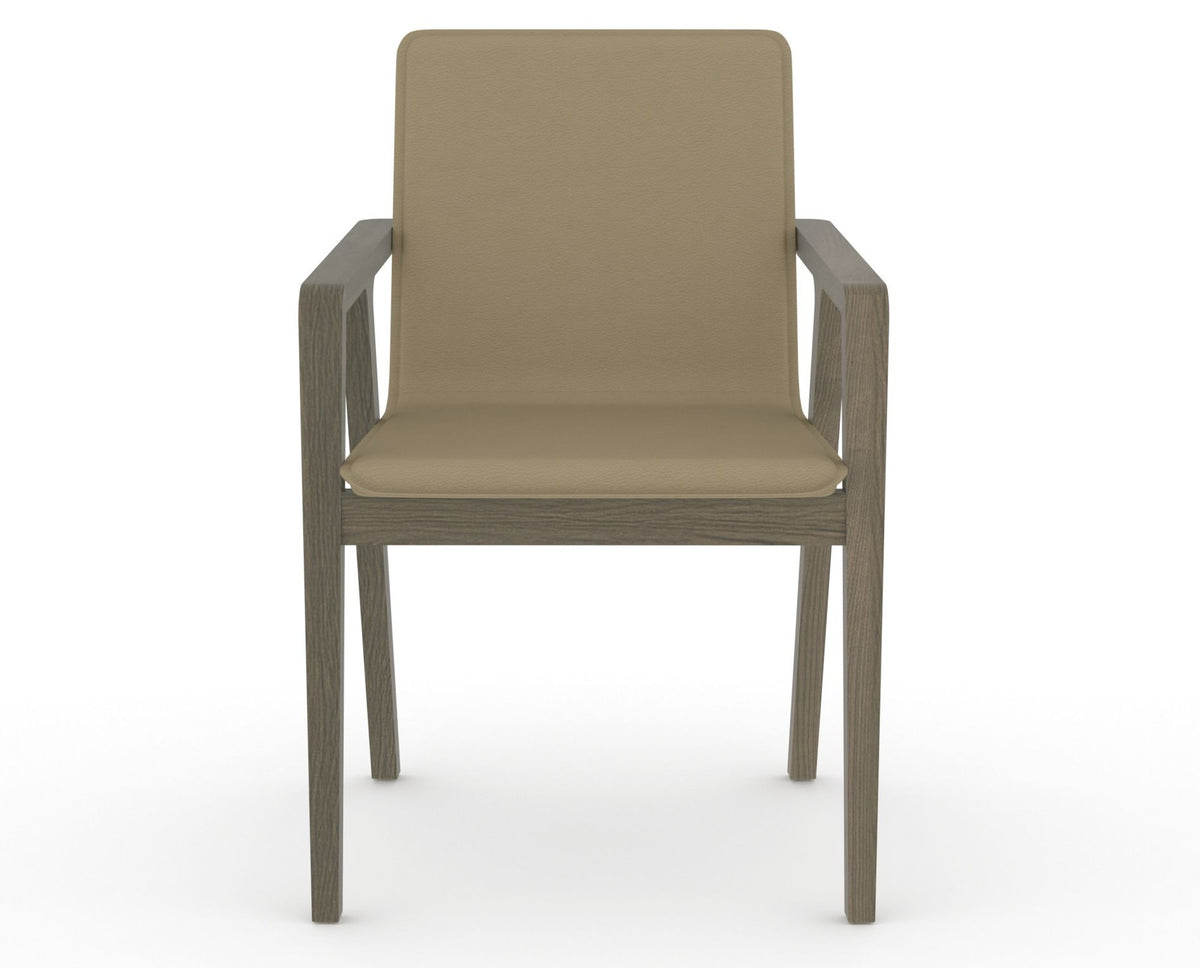 Canadel Downtown Tova Dining Chair in Shadow, XY Faux Leather, front view