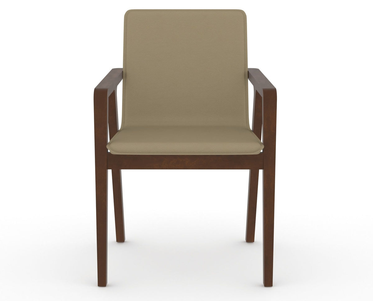 Canadel Downtown Tova Dining Chair in Cognac Washed, XY Faux Leather, front view