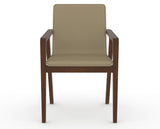 Canadel Downtown Tova Dining Chair in Cognac Washed, XY Faux Leather, front view