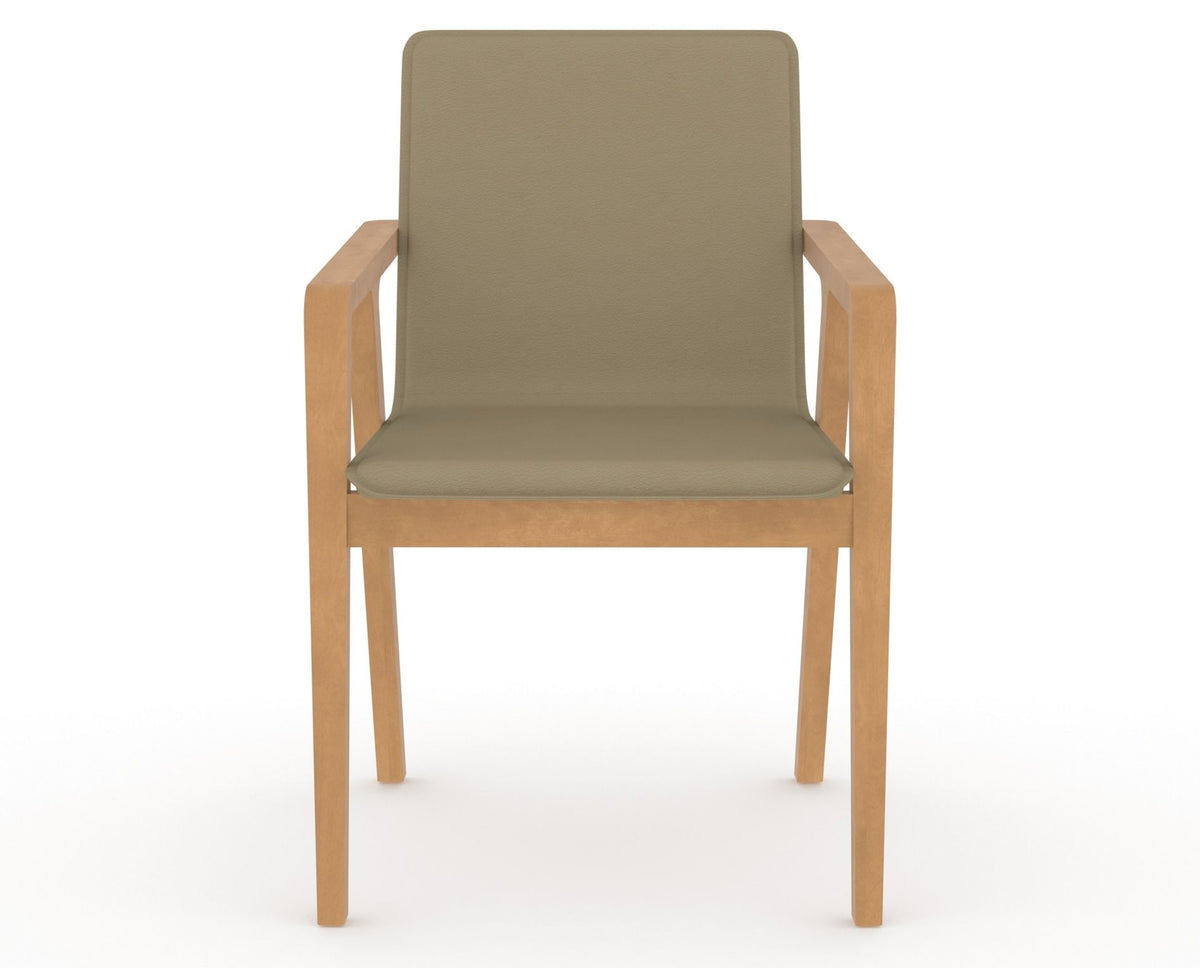 Canadel Downtown Tova Dining Chair in Caramel Washed, XY Faux Leather, front view