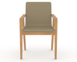 Canadel Downtown Tova Dining Chair in Caramel Washed, XY Faux Leather, front view