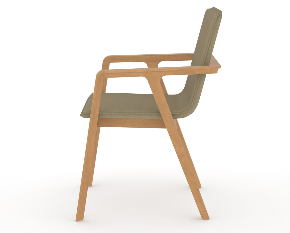 Canadel Downtown Tova Dining Chair in Caramel Washed, XY Faux Leather, side view