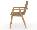 Canadel Downtown Tova Dining Chair in Caramel Washed, XY Faux Leather, side view