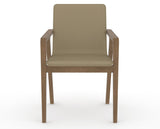 Canadel Downtown Tova Dining Chair in Pecan Washed, XY Faux Leather, front view