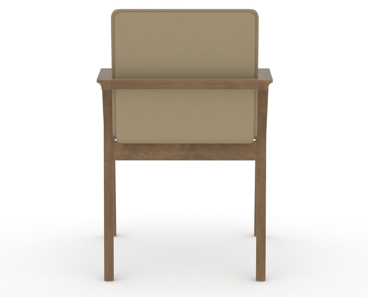 Canadel Downtown Tova Dining Chair in Pecan Washed, XY Faux Leather, back view