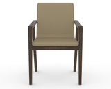 Canadel Downtown Tova Dining Chair in Hazelnut Washed, XY Faux Leather, front view