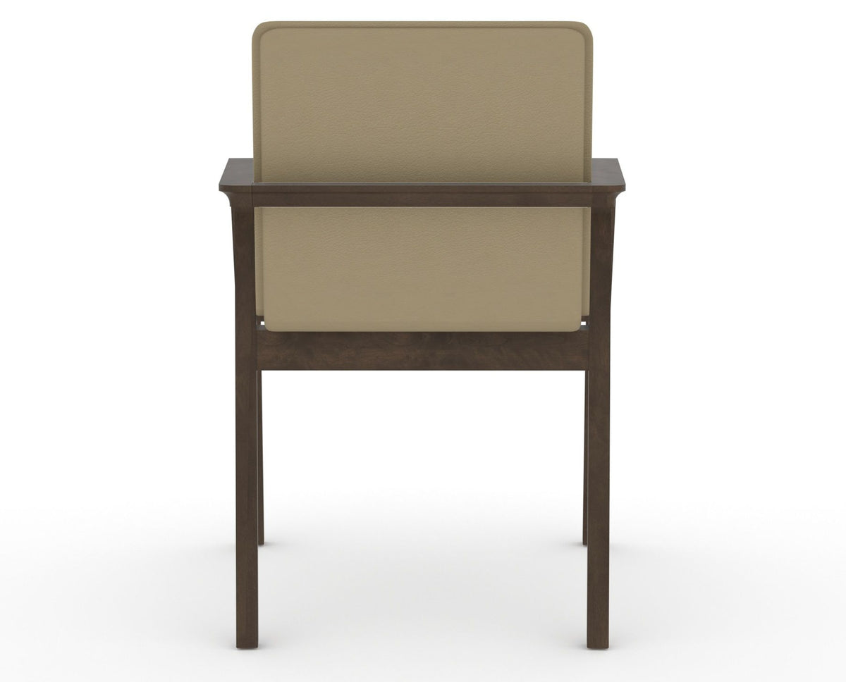Canadel Downtown Tova Dining Chair in Hazelnut Washed, XY Faux Leather, back view