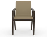 Canadel Downtown Tova Dining Chair in Davy's Grey, XY Faux Leather, front view