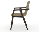 Canadel Downtown Tova Dining Chair in Davy's Grey, XY Faux Leather, side view