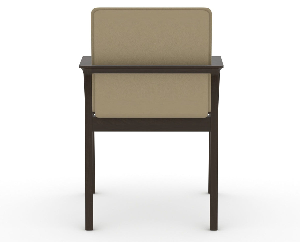 Canadel Downtown Tova Dining Chair in Davy's Grey, XY Faux Leather, back view