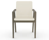 Canadel Downtown Tova Dining Chair in Shadow, YJ Faux Leather, front view
