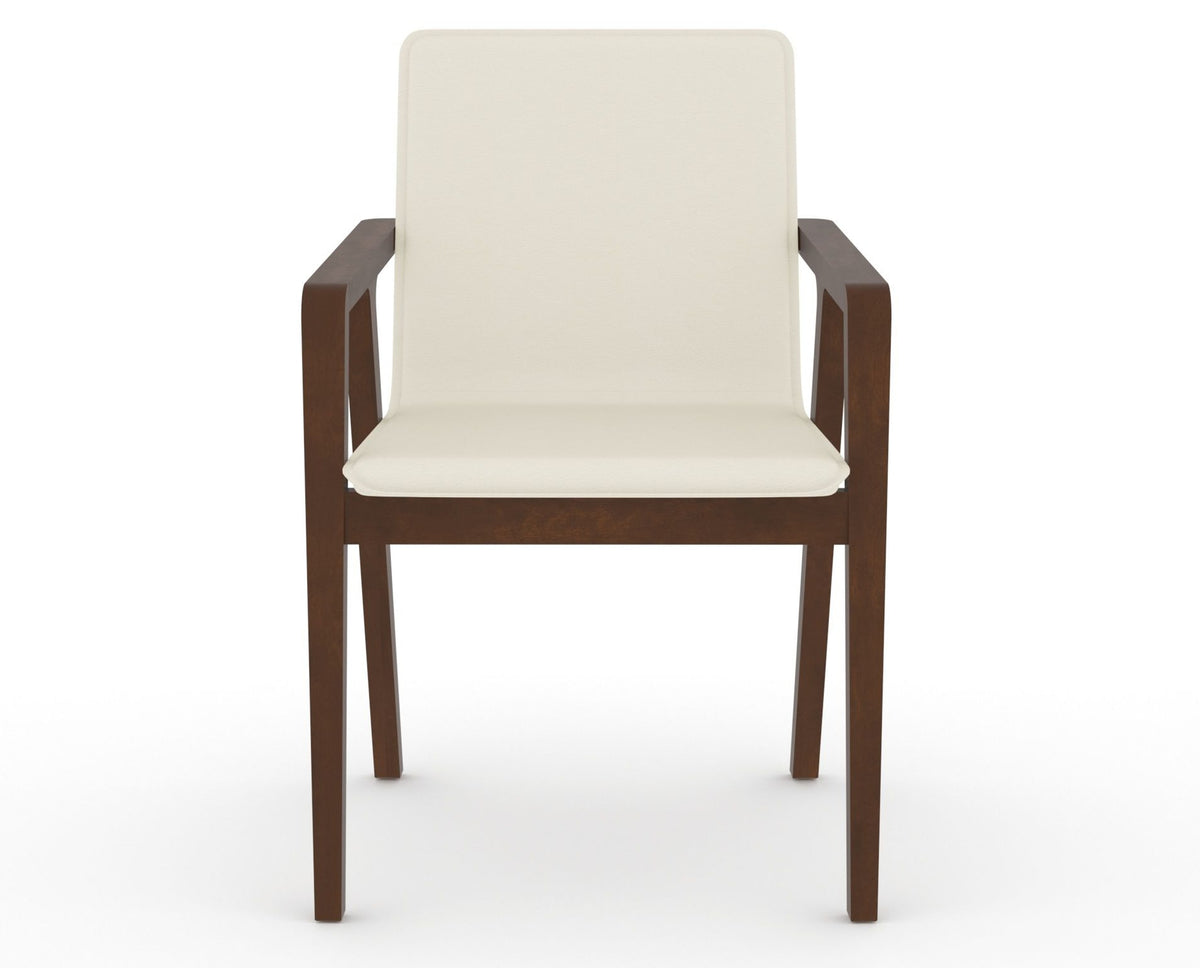 Canadel Downtown Tova Dining Chair in Cognac Washed, YJ Faux Leather, front view