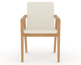 Canadel Downtown Tova Dining Chair in Caramel Washed, YJ Faux Leather, front view
