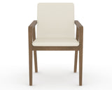 Canadel Downtown Tova Dining Chair in Pecan Washed, YJ Faux Leather, front view