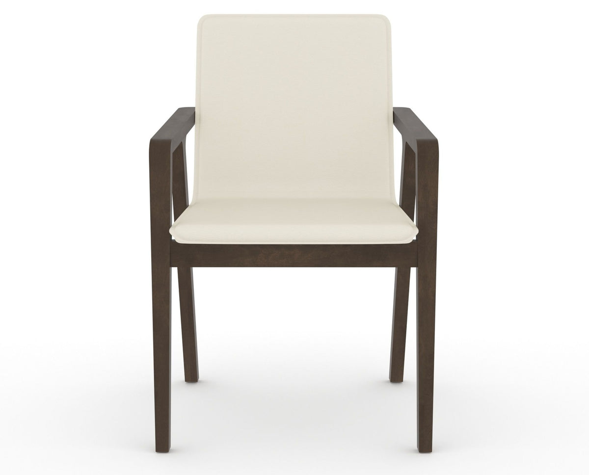 Canadel Downtown Tova Dining Chair in Hazelnut Washed, YJ Faux Leather, front view