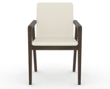 Canadel Downtown Tova Dining Chair in Hazelnut Washed, YJ Faux Leather, front view
