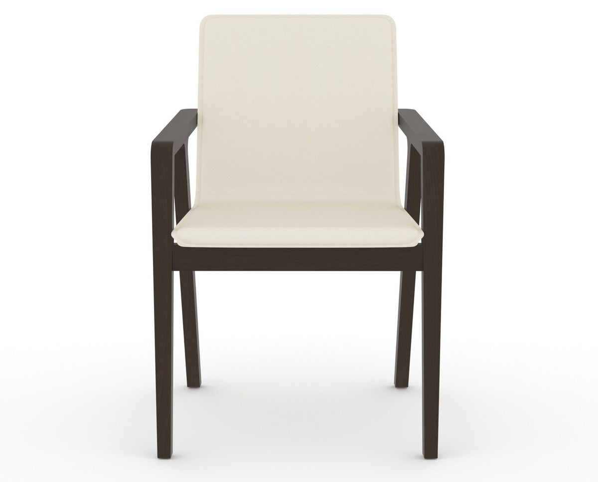Canadel Downtown Tova Dining Chair in Davy's Grey, YJ Faux Leather, front view