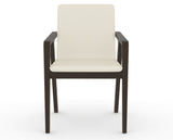Canadel Downtown Tova Dining Chair in Davy's Grey, YJ Faux Leather, front view