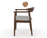 Canadel Downtown Hug Dining Chair in Cognac Washed, 7C Fabric, side view