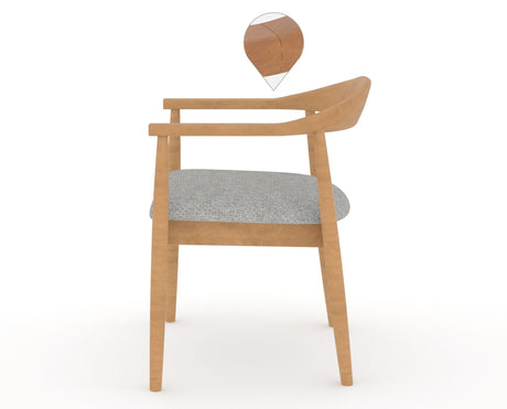 Canadel Downtown Hug Dining Chair in Caramel Washed, 7C Fabric, side view