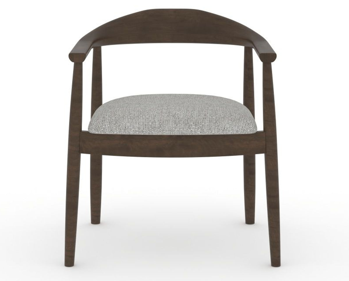 Canadel Downtown Hug Dining Chair in Hazelnut Washed, 7C Fabric, front view