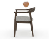 Canadel Downtown Hug Dining Chair in Hazelnut Washed, 7C Fabric, side view