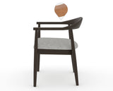 Canadel Downtown Hug Dining Chair in Davy's Grey, 7C Fabric, side view