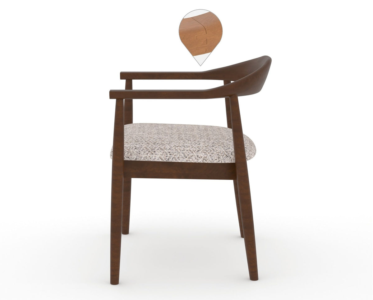 Canadel Downtown Hug Dining Chair in Cognac Washed, FP Crypton®, side view