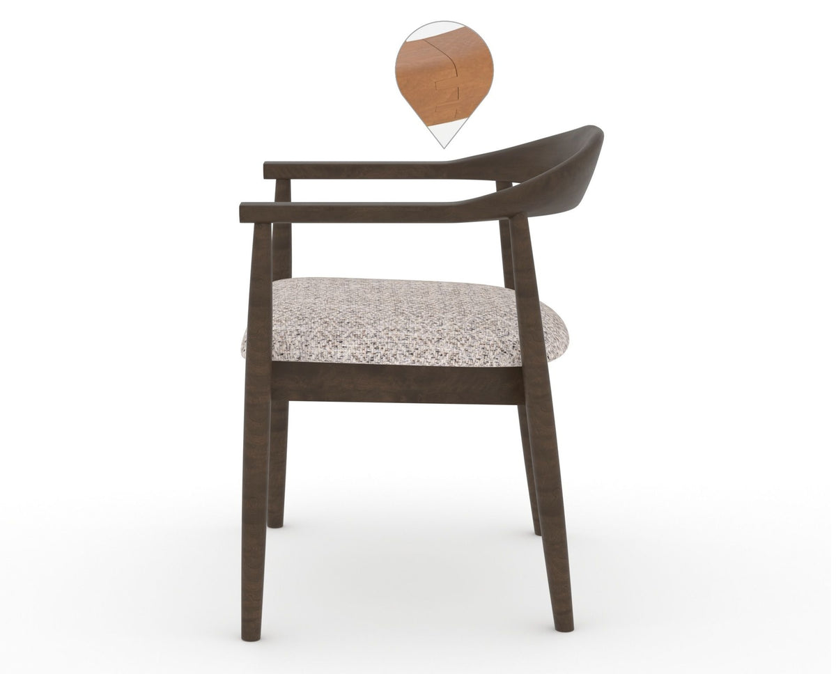 Canadel Downtown Hug Dining Chair in Hazelnut Washed, FP Crypton®, side view