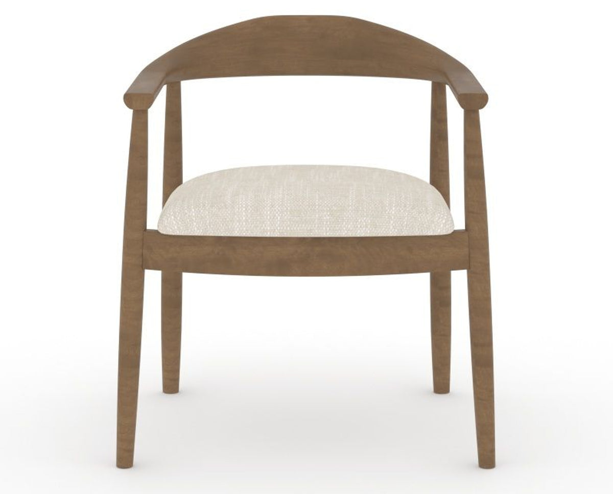 Canadel Downtown Hug Dining Chair in Pecan Washed, FT InsideOut®, front view