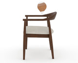 Canadel Downtown Hug Dining Chair in Cognac Washed, TB Fabric, side view