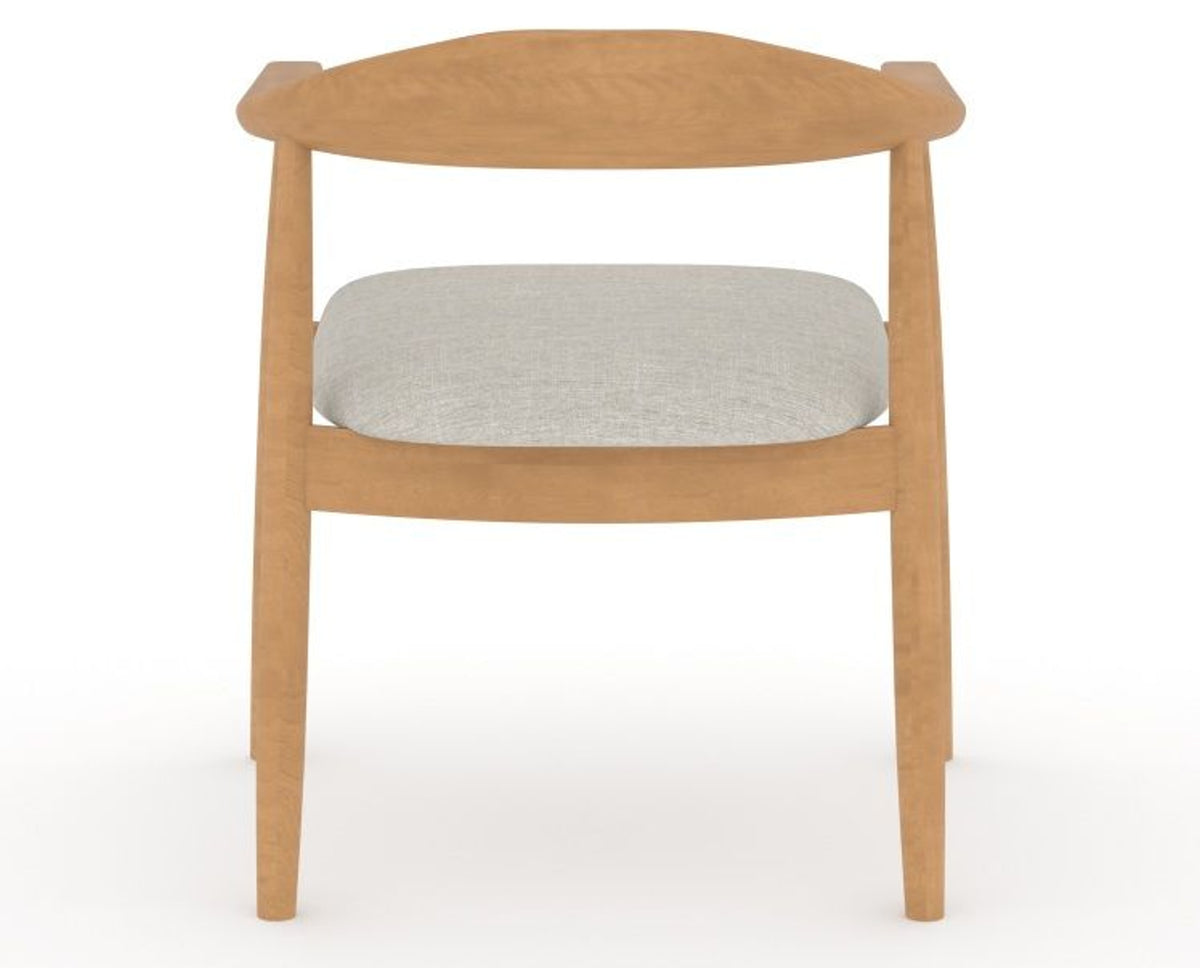 Canadel Downtown Hug Dining Chair in Caramel Washed, TB Fabric, back view